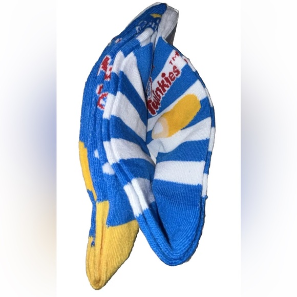 Twinkies Odd Sox Crew Socks 2 Pair Men 8-12 W 9-13 White Blue w Logo Cakes NEW! - Picture 5 of 9